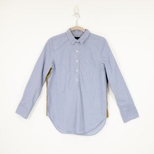 J. Crew Stripe Collared Shirt Blue Size 4